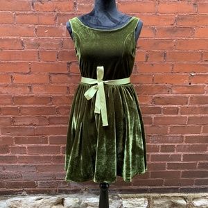 Kling Emerald Green Reversible Velvet Dress